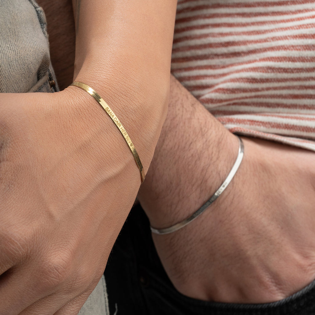 PERSONALISIERTE ITALIENISCHE PAAR-ARMBÄNDER | 925 SILBER