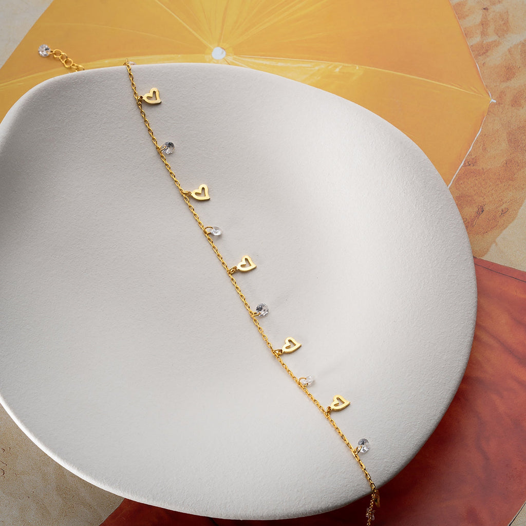 YONA HEART FUSSKETTE aus 925 Silber - Eleganter Halskette - AURIME