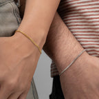 BUCHSTABEN-PLÄTTCHEN PAAR-ARMBÄNDER | 925 SILBER