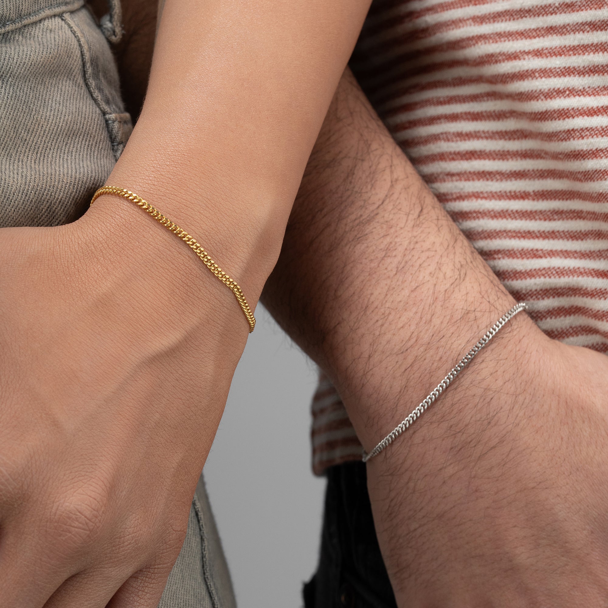 BUCHSTABEN-PLÄTTCHEN PAAR-ARMBÄNDER | 925 SILBER