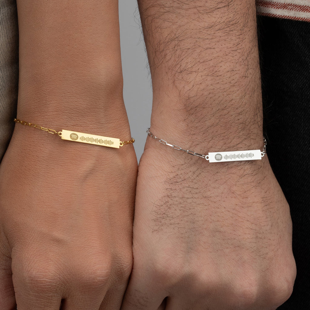 SPOTIFY PLÄTTCHEN PAAR-ARMBÄNDER | 925 SILBER