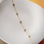 MINIMAL SCHWARZE KLEE ARMKETTE aus 925 Silber - Eleganter Halskette - AURIME