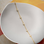 MINIMAL WEISSE KLEE ARMKETTE aus 925 Silber - Eleganter Halskette - AURIME