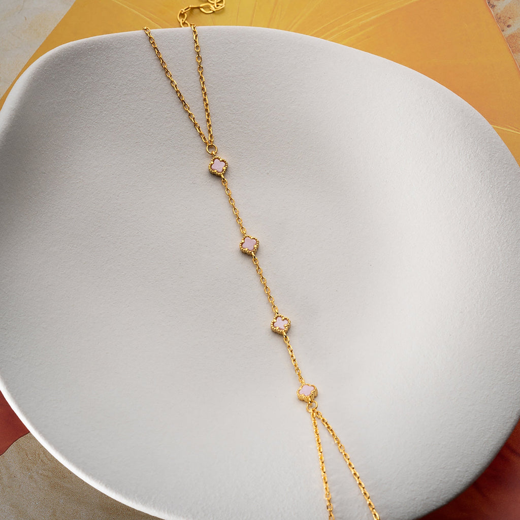 MINI KLEE ROSA HANDKETTE aus 925 Silber - Eleganter Halskette - AURIME