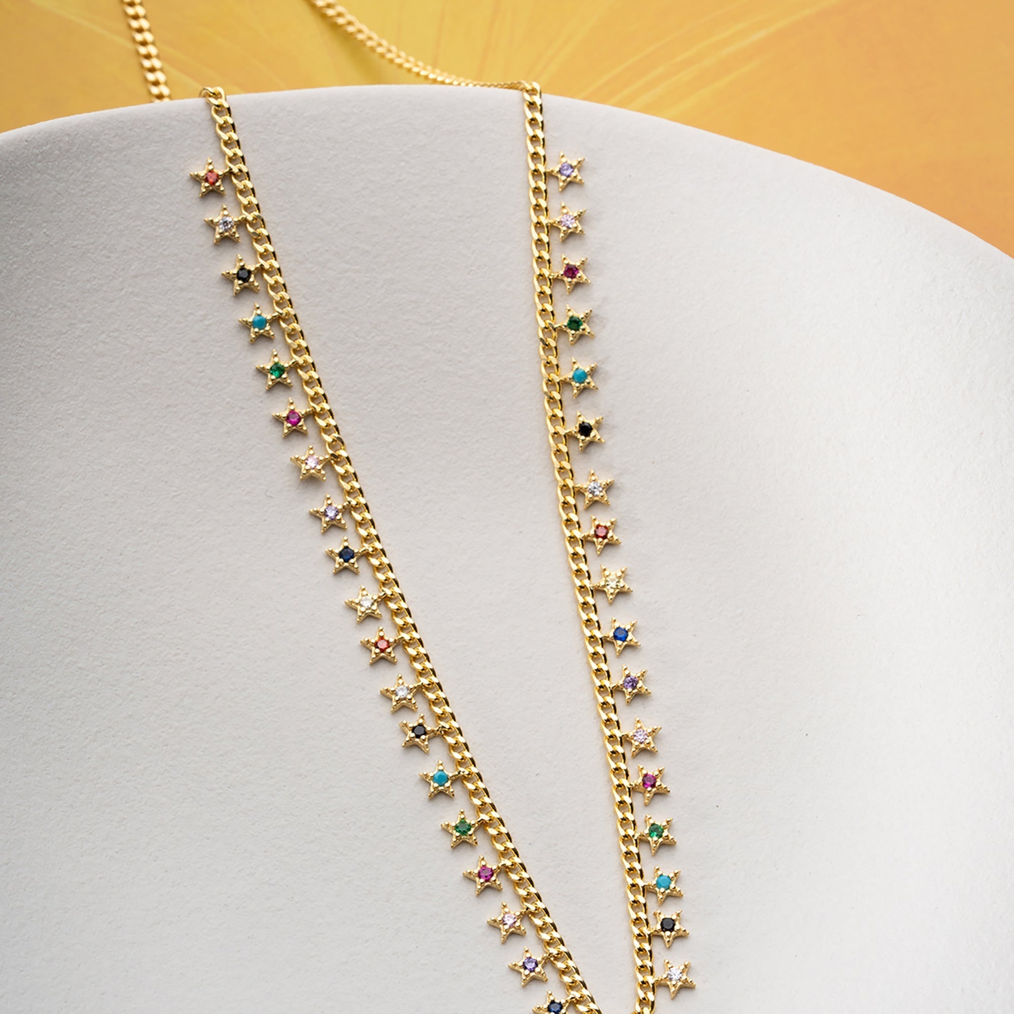 MIE STERN COLORFULL KETTE aus 925 Silber - Eleganter Halskette - AURIME