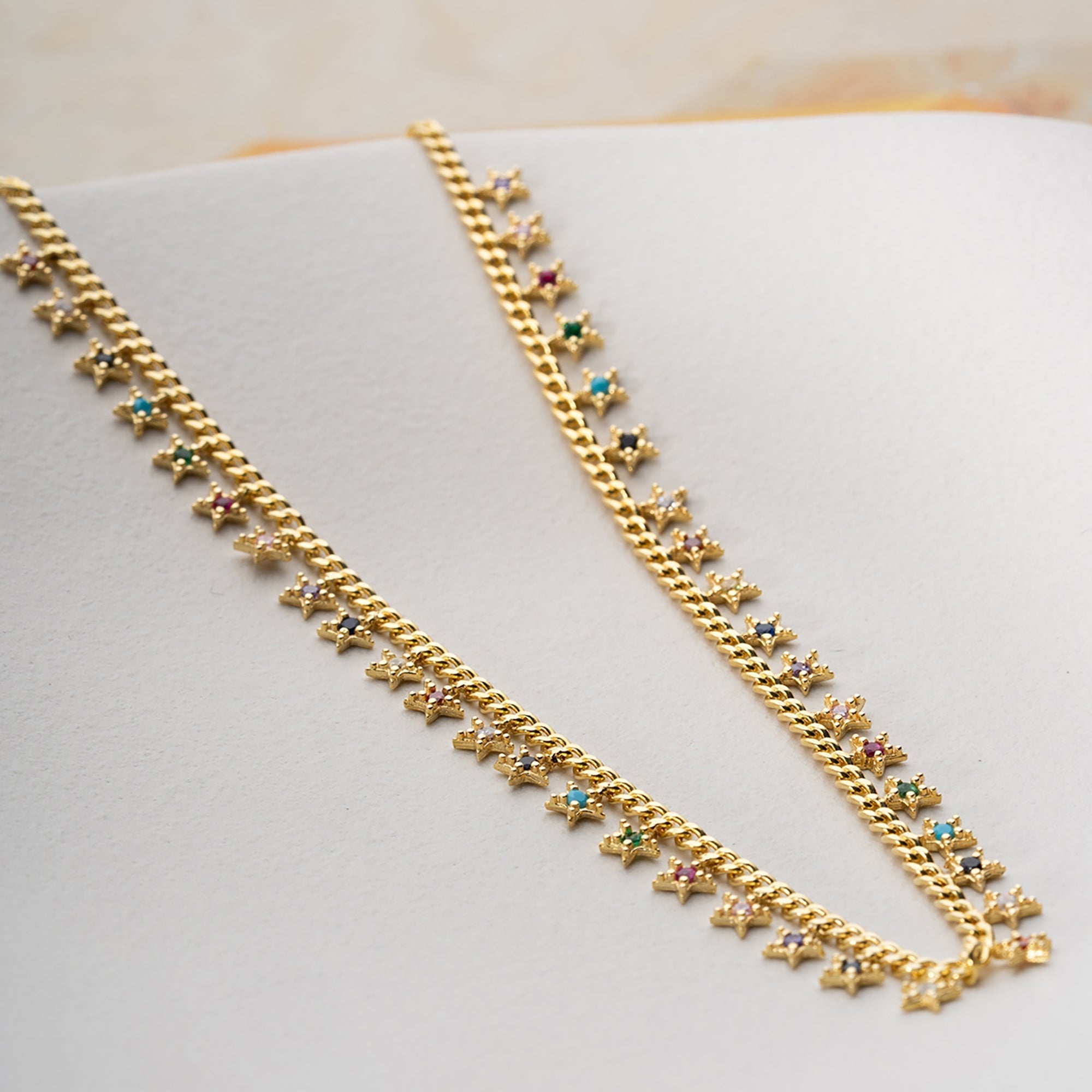 MIE STERN COLORFULL KETTE aus 925 Silber - Eleganter Halskette - AURIME