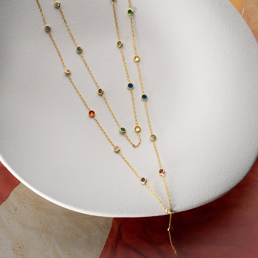 NOE COLORFULL Y KETTE aus 925 Silber - Eleganter Halskette - AURIME