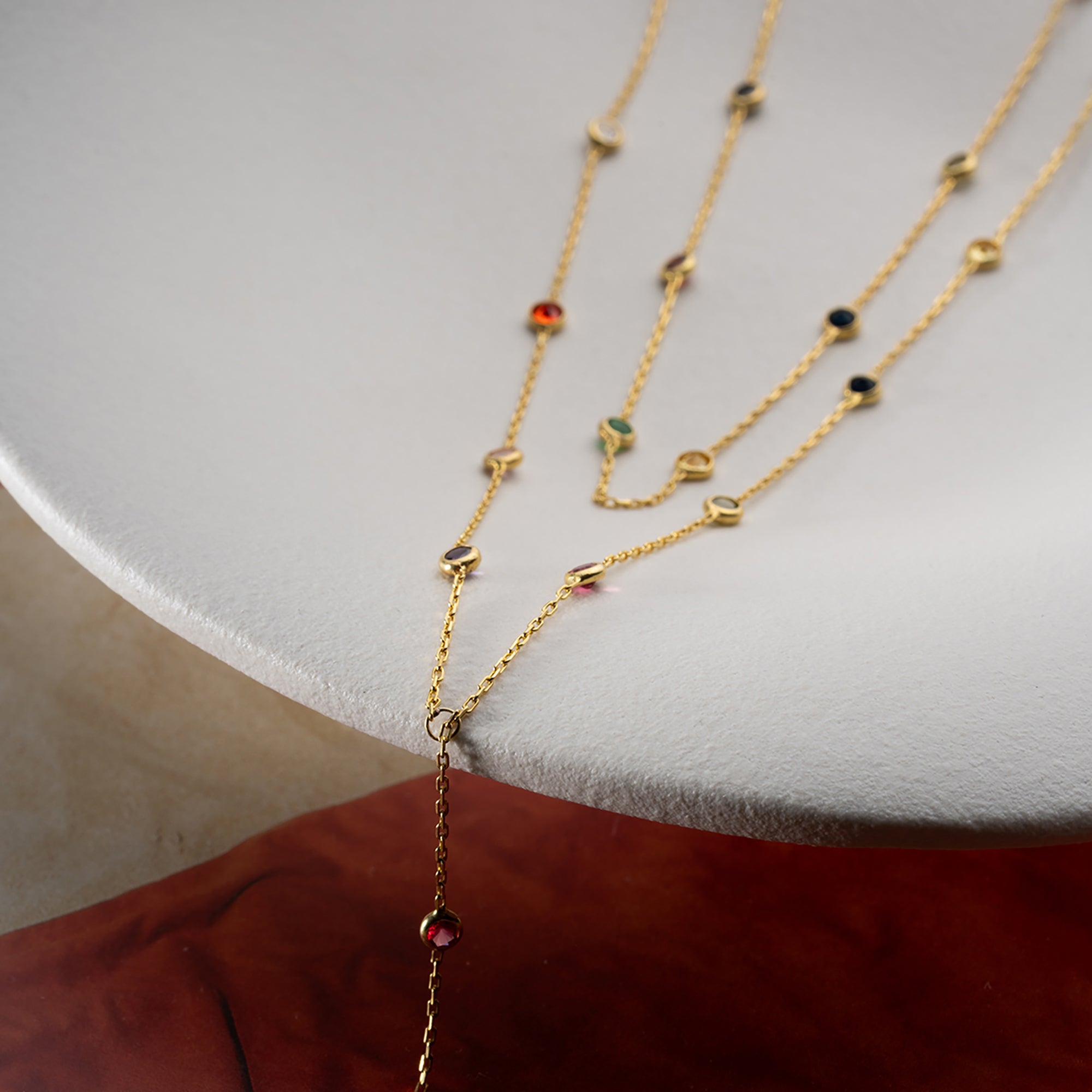 NOE COLORFULL Y KETTE aus 925 Silber - Eleganter Halskette - AURIME