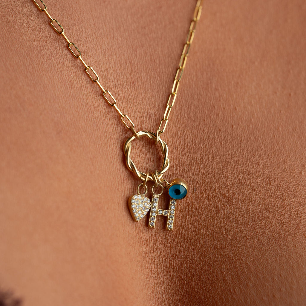 CHARM HELIX HERZ HALSKETTE | 925 SILBER