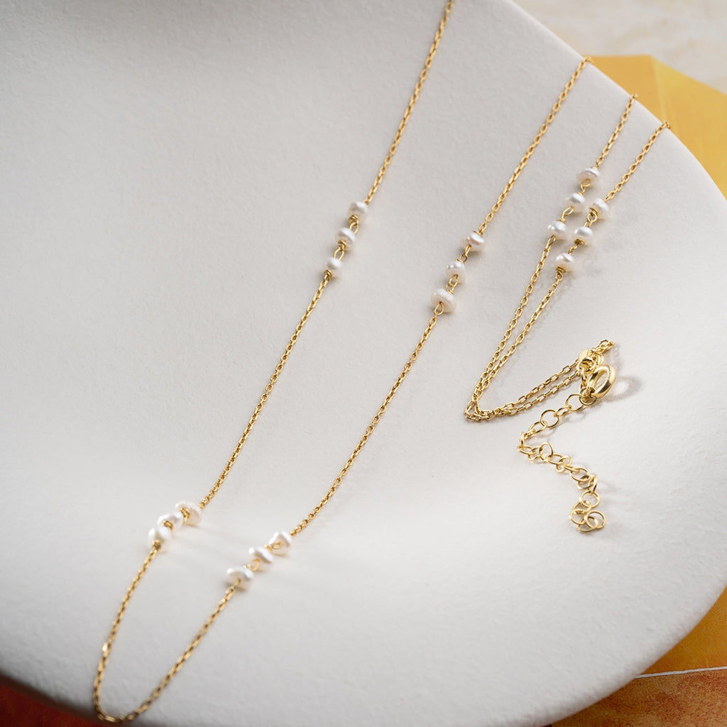 MOA PEARL KETTE aus 925 Silber - Eleganter Halskette - AURIME