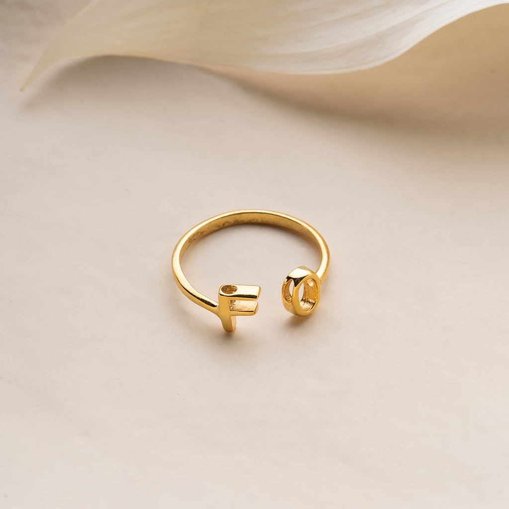 BUCHSTABEN RING aus 925 Silber - Eleganter Ring - AURIME