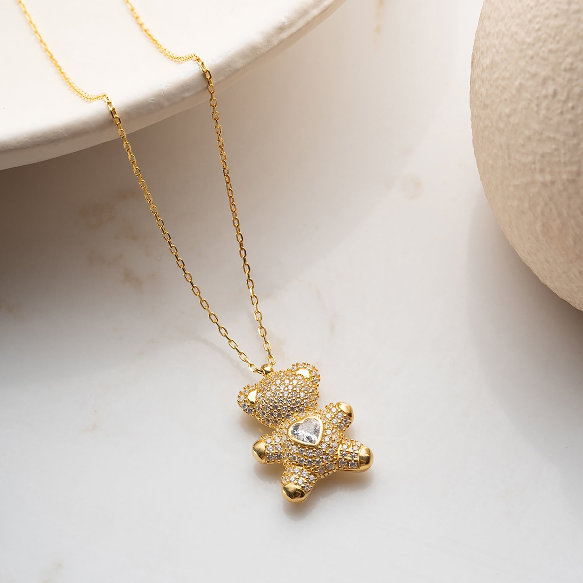 TEDDY HEART KETTE aus 925 Silber - Eleganter Halskette - AURIME