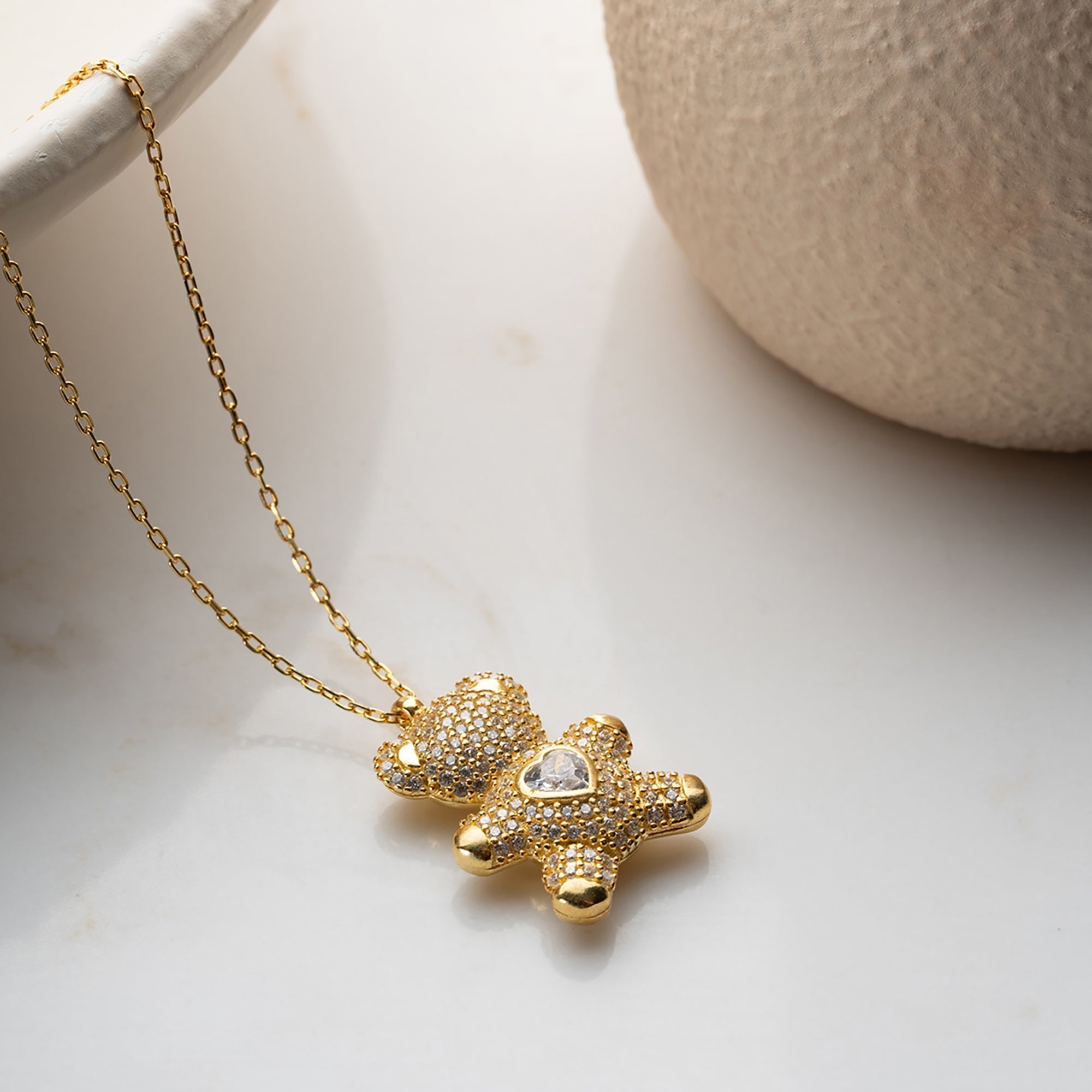 TEDDY HEART KETTE aus 925 Silber - Eleganter Halskette - AURIME