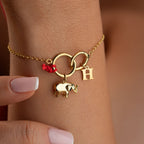 ELEPHANT BUCHSTABEN ARMKETTE | 925 SILBER