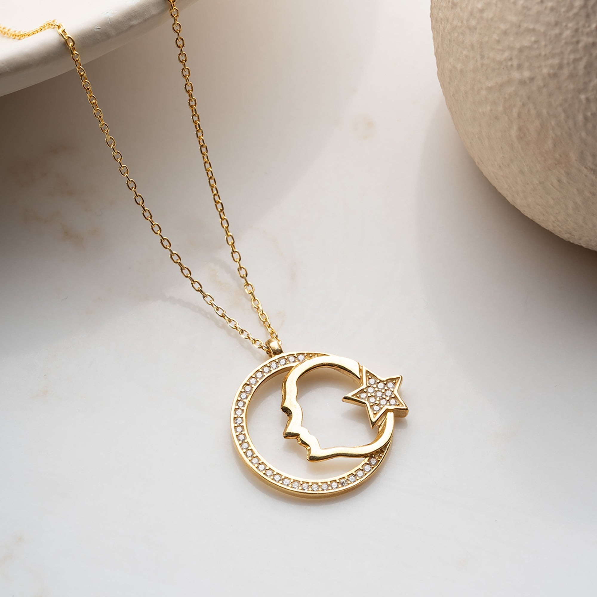 AYYILDIZ ATATÜRK KETTE aus 925 Silber - Eleganter Halskette - AURIME
