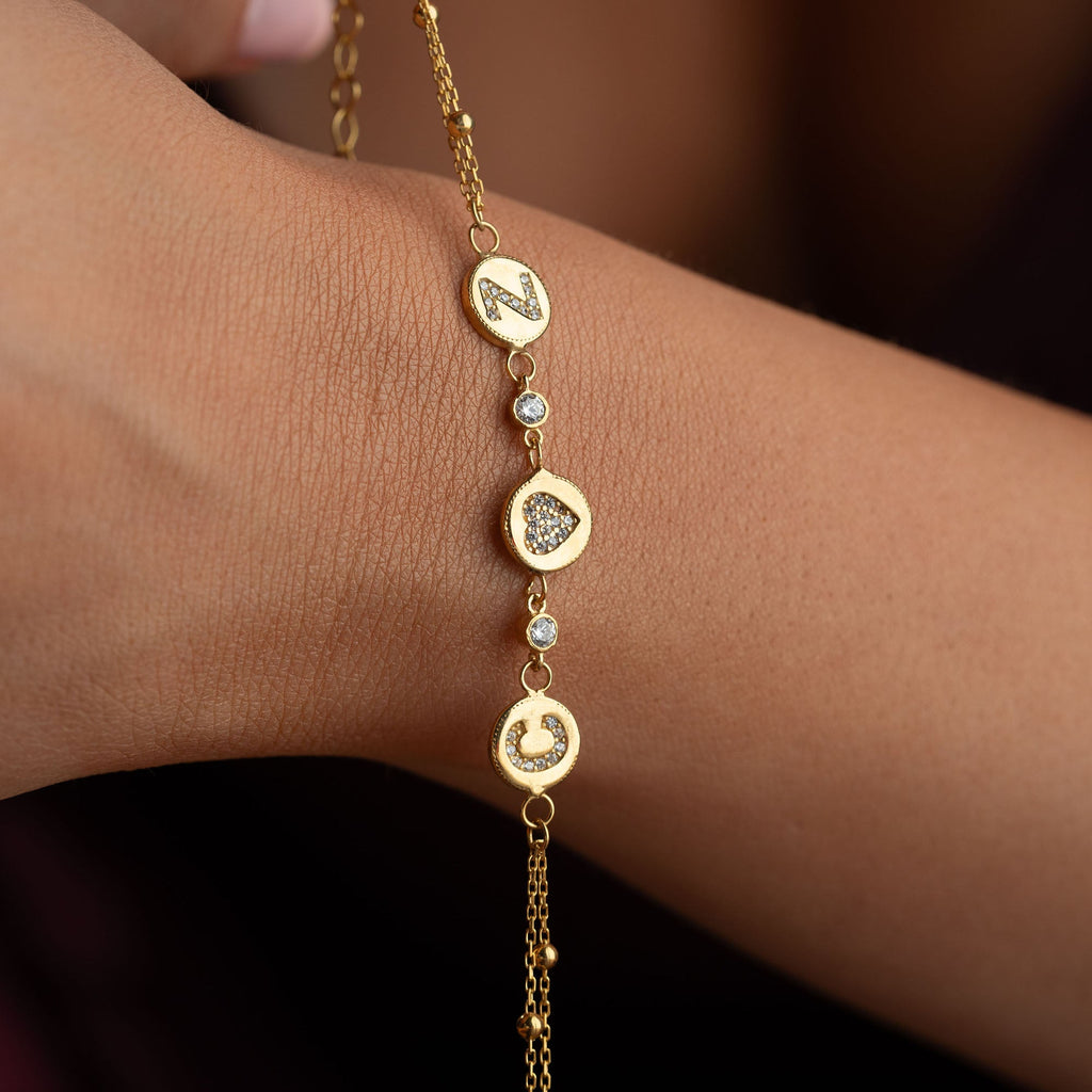LETTER HEART LETTER ARMKETTE | 925 SILBER