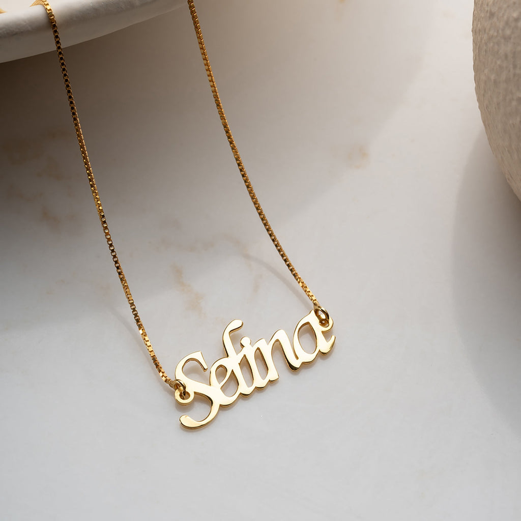 CUBIC NAMENS KETTE aus 925 Silber - Eleganter Halskette - AURIME
