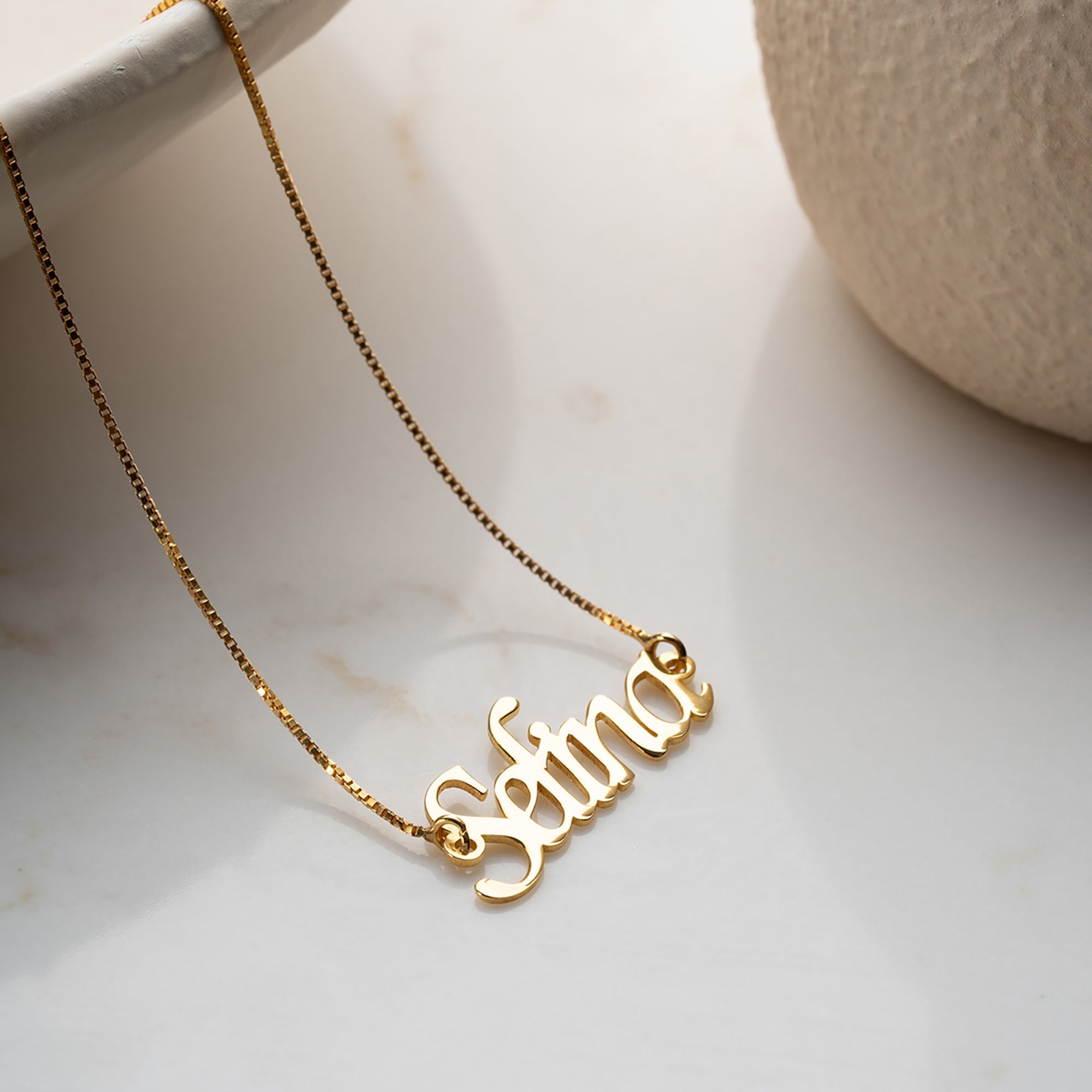 CUBIC NAMENS KETTE aus 925 Silber - Eleganter Halskette - AURIME