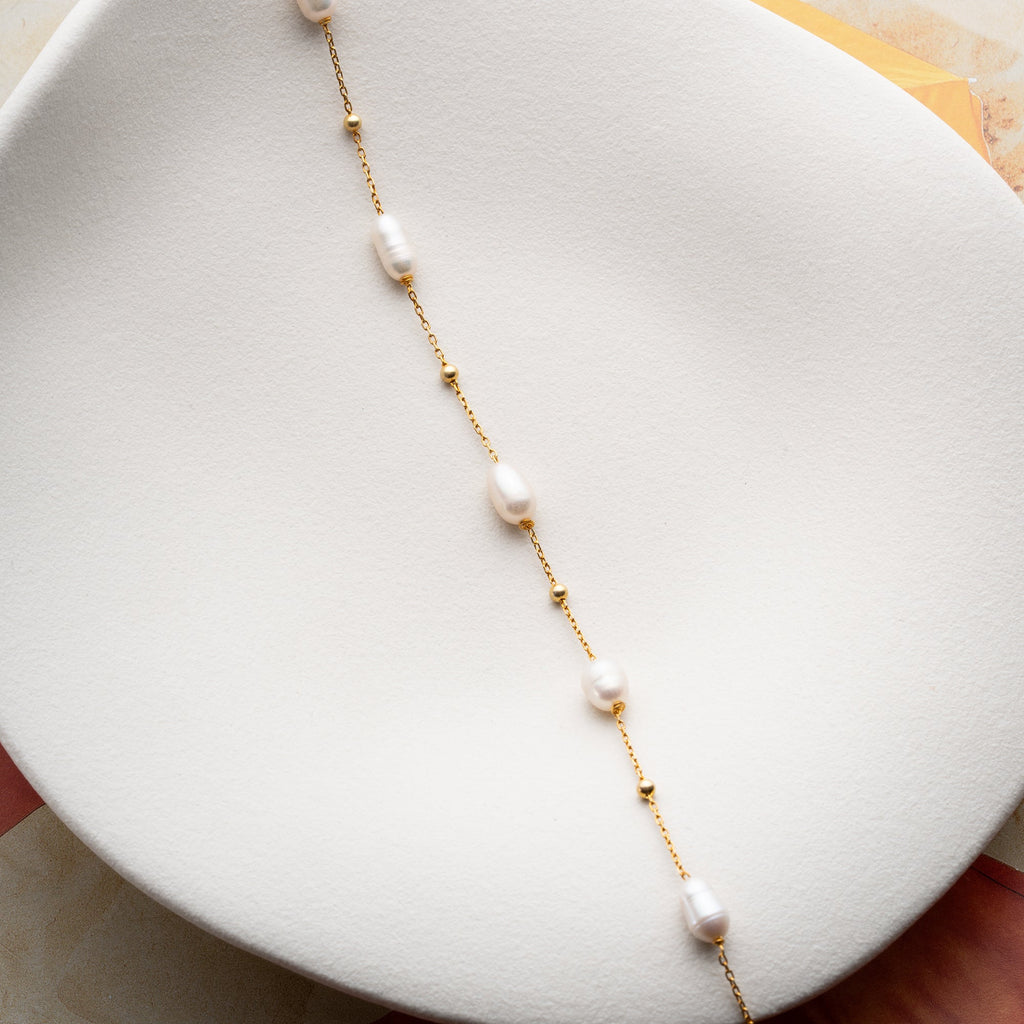 PEARL FUSSKETTE aus 925 Silber - Eleganter Halskette - AURIME