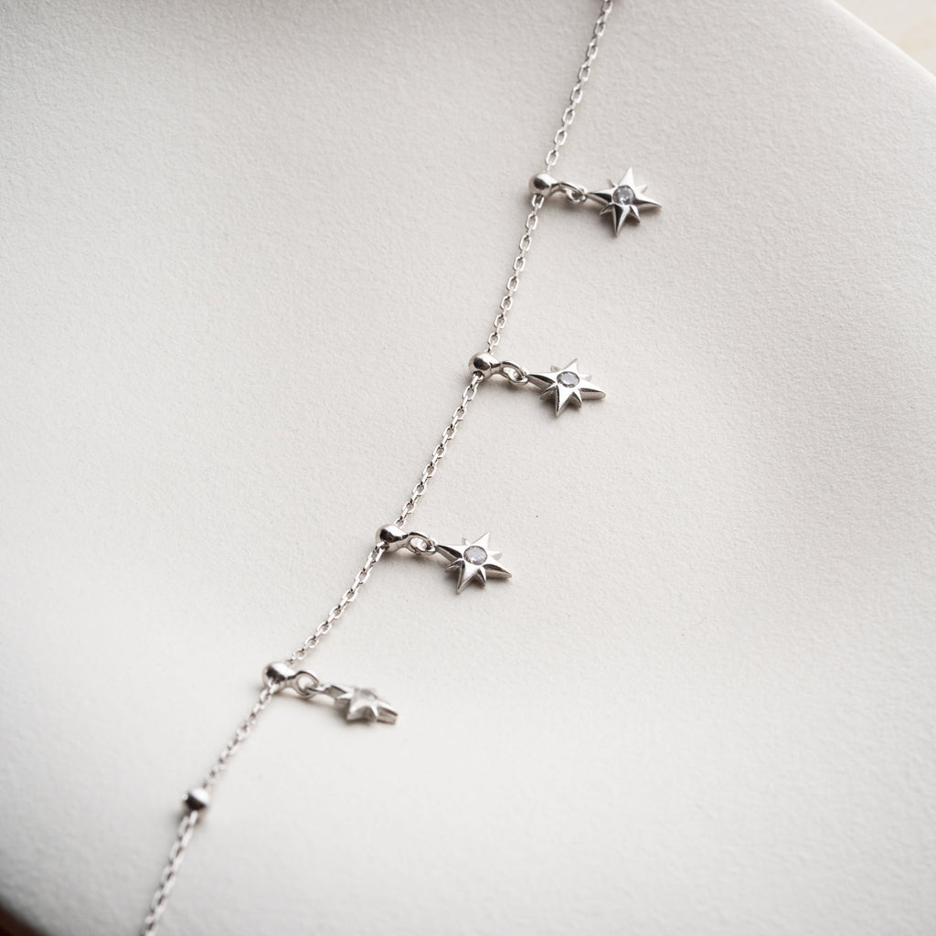 CELESTIA FUSSKETTE aus 925 Silber - Eleganter Halskette - AURIME