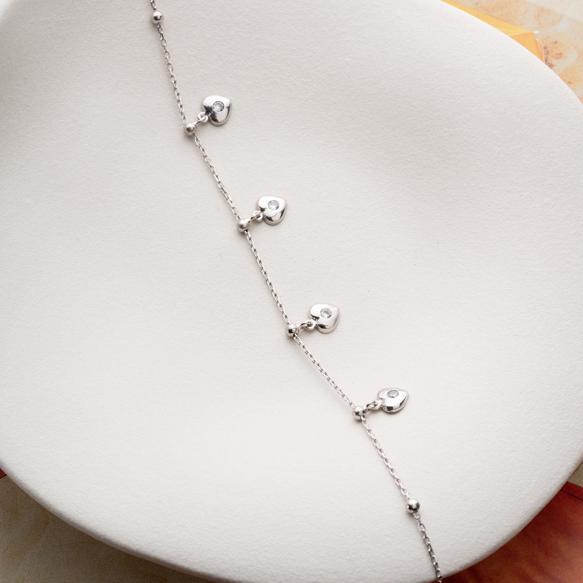 CORAL FUSSKETTE aus 925 Silber - Eleganter Halskette - AURIME