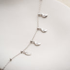 HALBMOND FUSSKETTE aus 925 Silber - Eleganter Halskette - AURIME