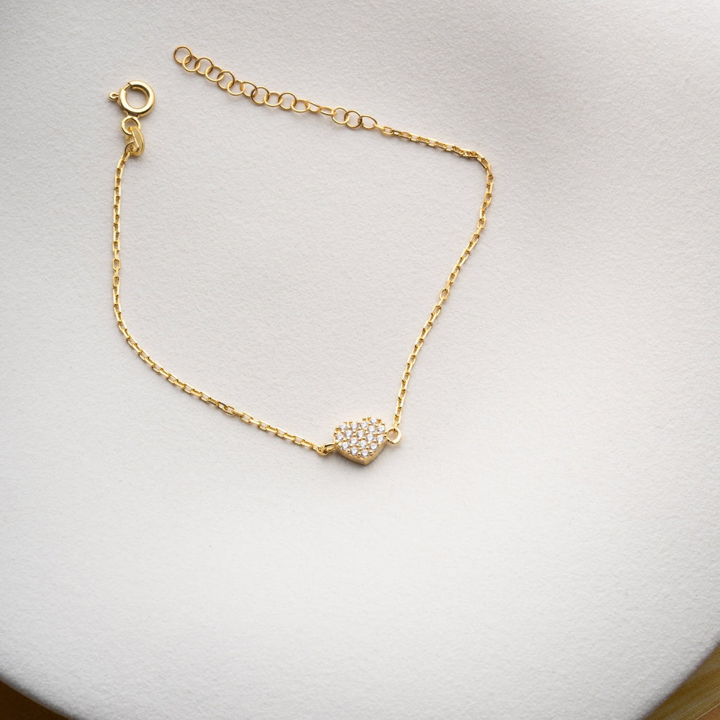 MINI HERZ ARMBAND aus 925 Silber - Eleganter Armband - AURIME