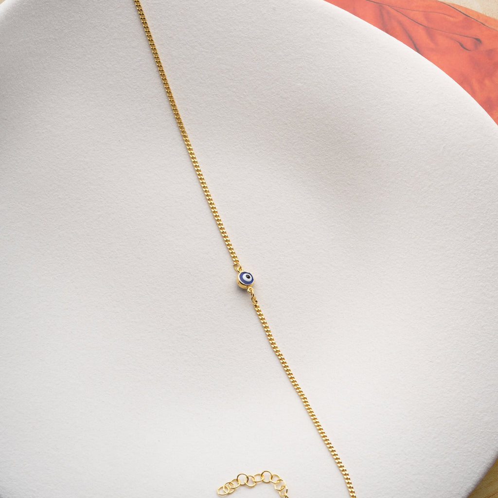 MINI DARK BLUE NAZAR ARMBAND aus 925 Silber - Eleganter Armband - AURIME