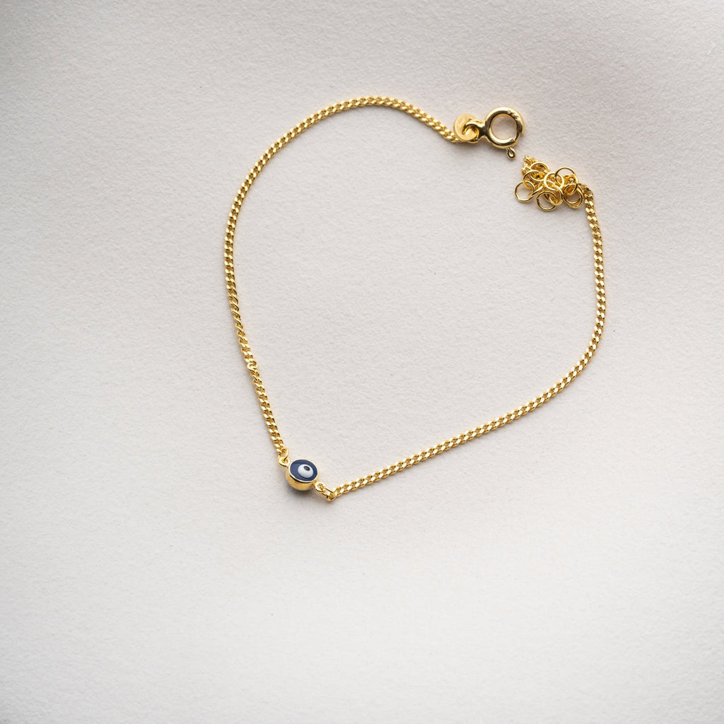 MINI DARK BLUE NAZAR ARMBAND aus 925 Silber - Eleganter Armband - AURIME