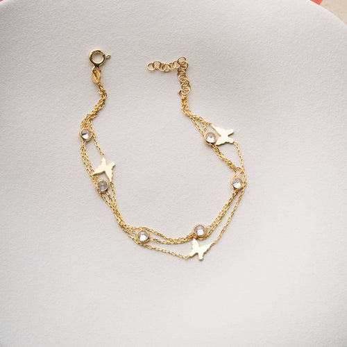 Silbernes Butterfly Stone Armband von AURIME aus 925 Silber, detailreiche Verzierung mit Schmetterlingsmotiv.