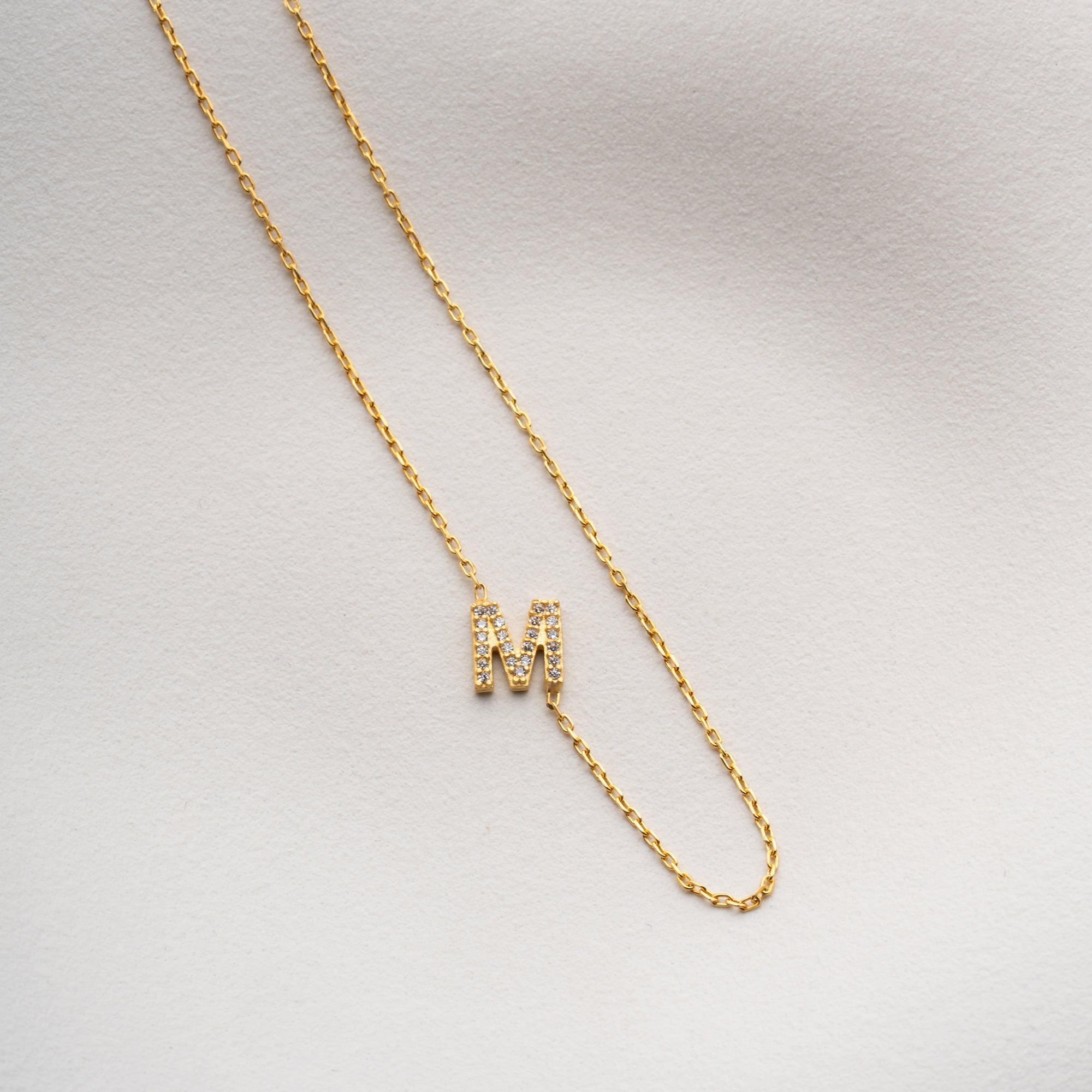 ZIRKONIA BUCHSTABEN HALSKETTE | 925 SILBER