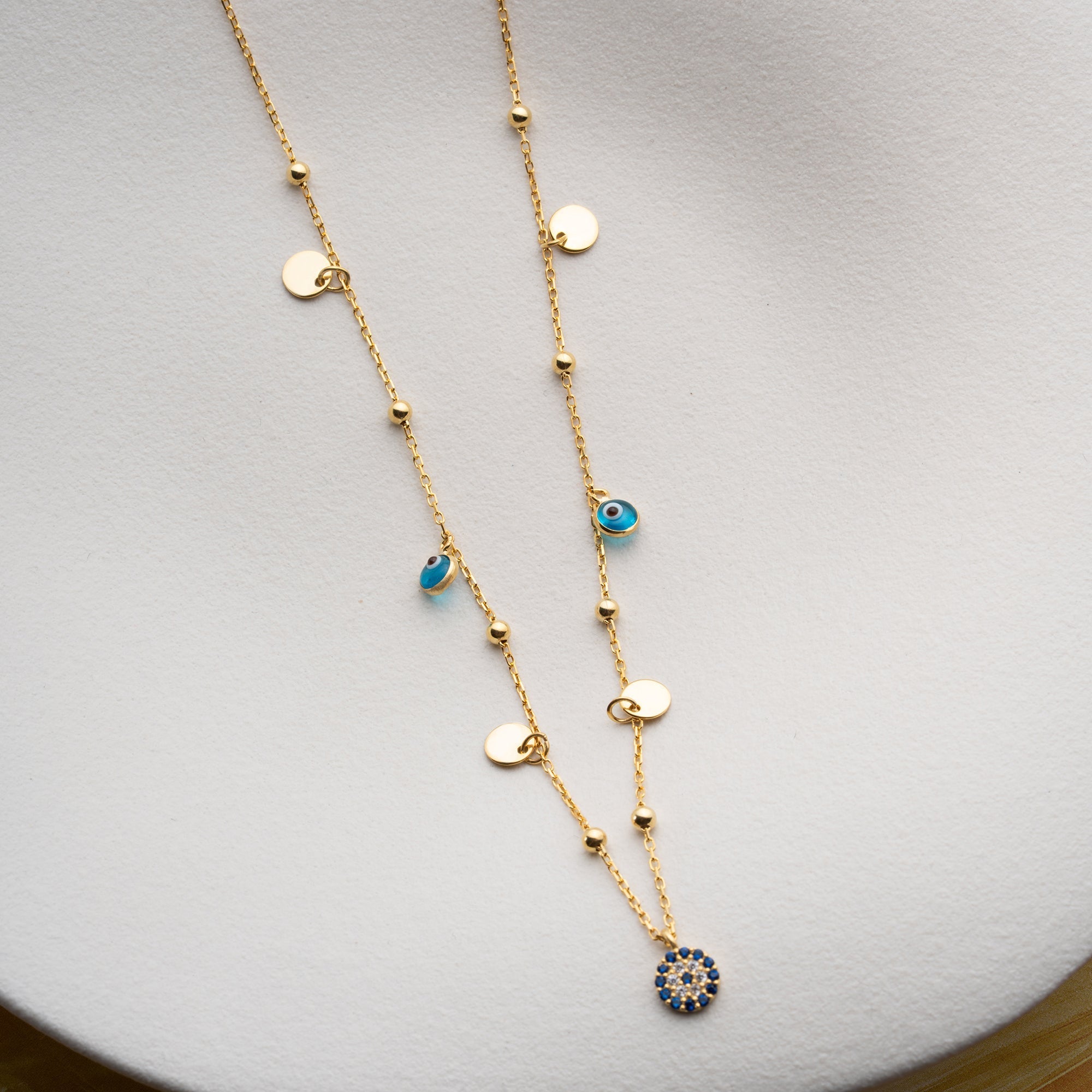 NAZAR COIN KETTE aus 925 Silber - Eleganter Halskette - AURIME