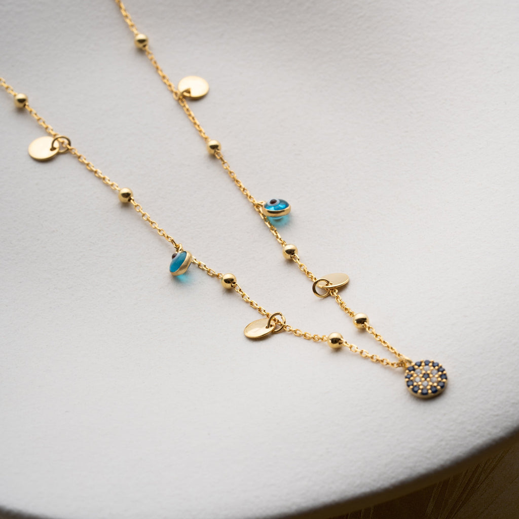 NAZAR COIN KETTE aus 925 Silber - Eleganter Halskette - AURIME