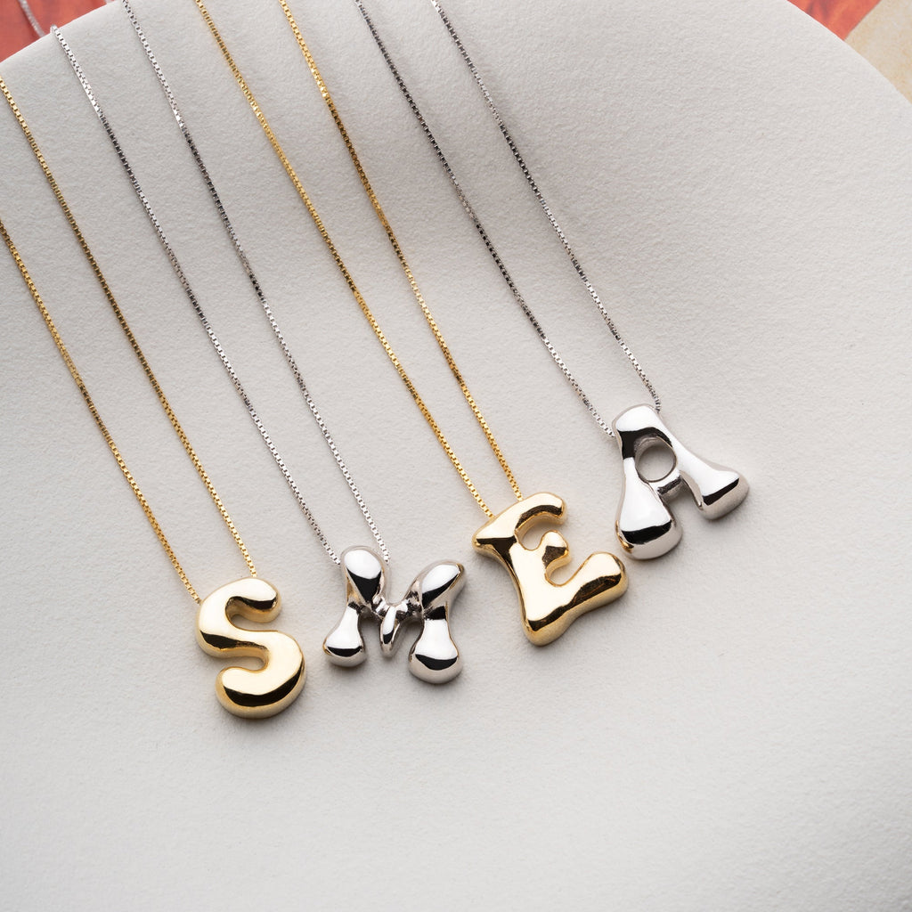 ICON BOMB BUCHSTABEN HALKSETTE aus 925 Silber - Eleganter Schmuckset - AURIME