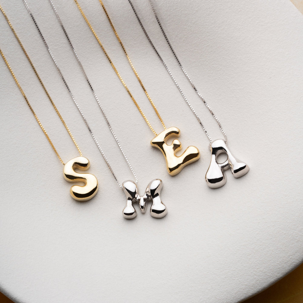 ICON BOMB BUCHSTABEN HALKSETTE aus 925 Silber - Eleganter Schmuckset - AURIME