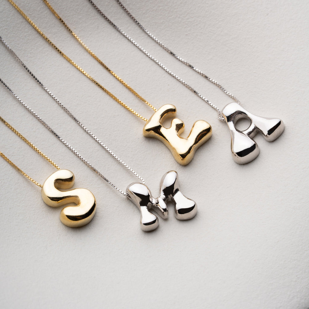 ICON BOMB BUCHSTABEN HALKSETTE aus 925 Silber - Eleganter Schmuckset - AURIME