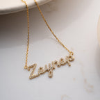 FULL ZIRKONIA NAMENSKETTE aus 925 Silber - Eleganter Halskette - AURIME