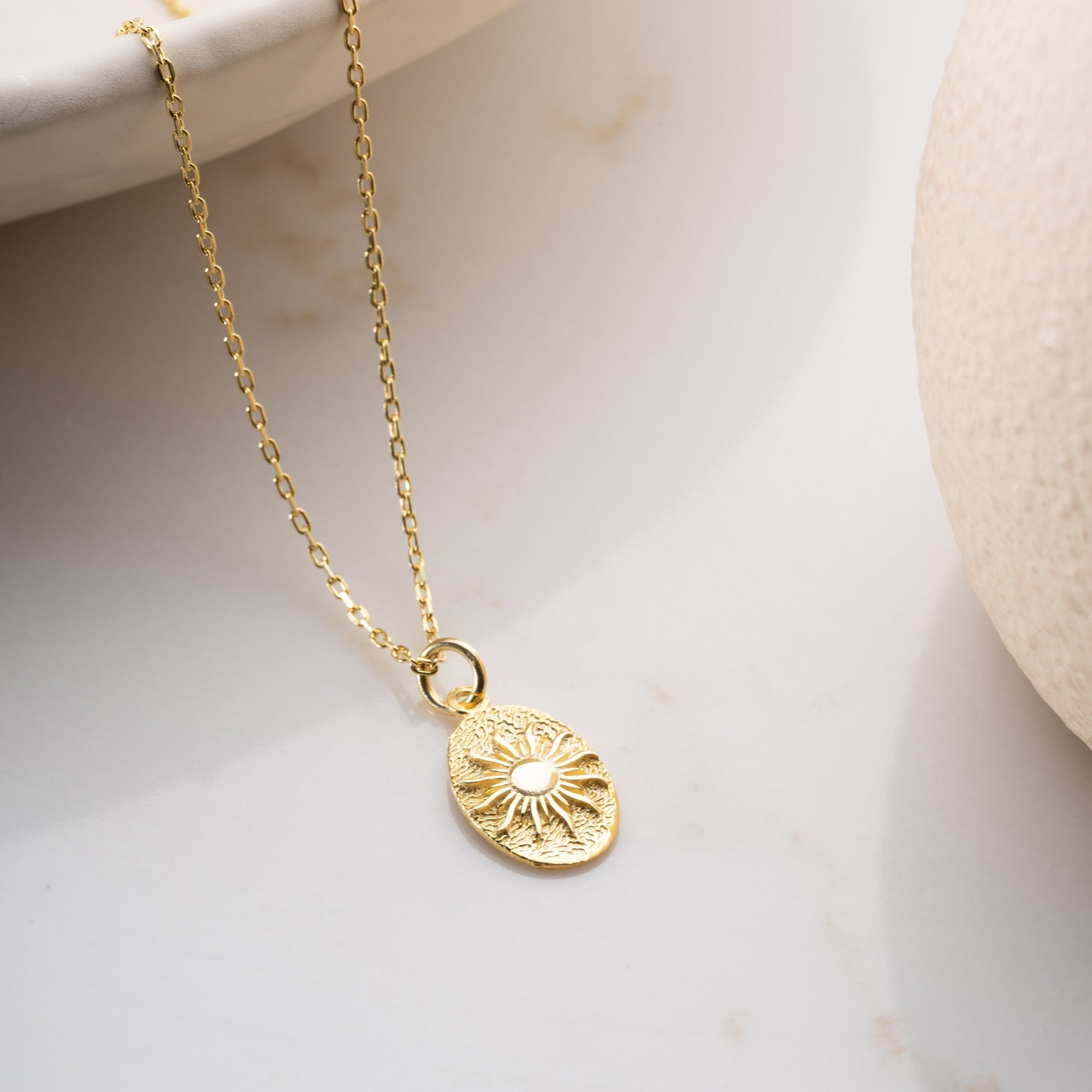 SUN OVAL KETTE aus 925 Silber - Eleganter Halskette - AURIME