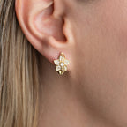 MINIMALISTISCHE BLUME MIT
 OHRRINGE | 925 SILBER