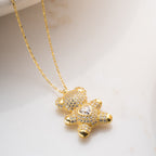 HEART STONE TEDDY BEAR KETTE aus 925 Silber - Eleganter Halskette - AURIME