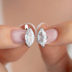 MINIMALISTISCH MIT MARQUISE-STEIN OHRRINGE | 925 SILBER