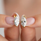 MINIMALISTISCH MIT MARQUISE-STEIN GOLD OHRRINGE | 925 SILBER
