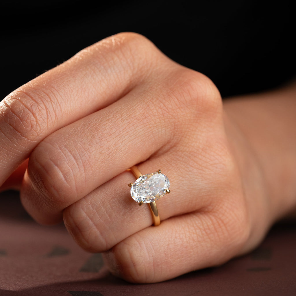 OVALER STEIN RING | 925 SILBER