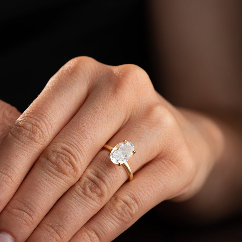 OVALER STEIN RING | 925 SILBER