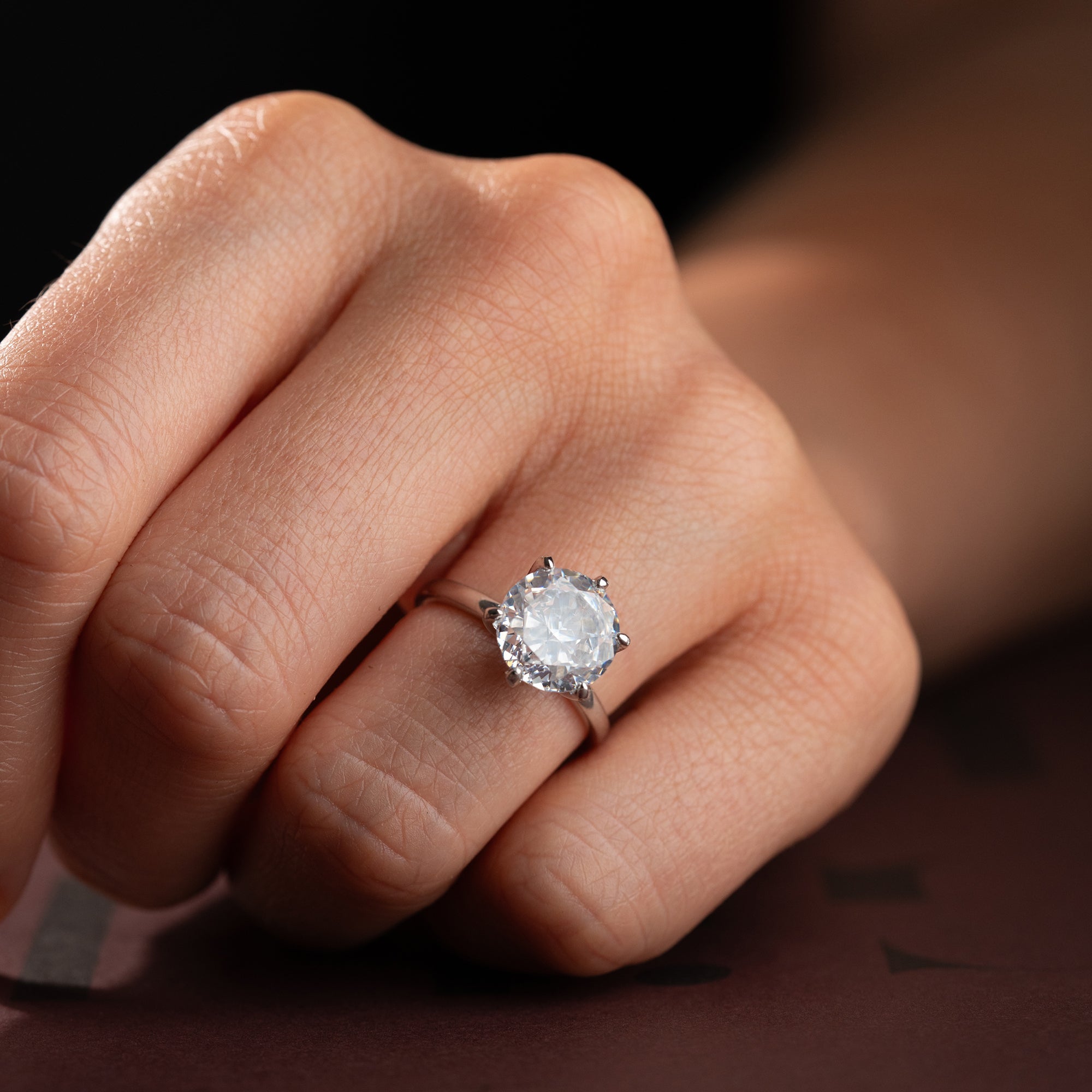 RUNDER STEIN RING | 925 SILBER
