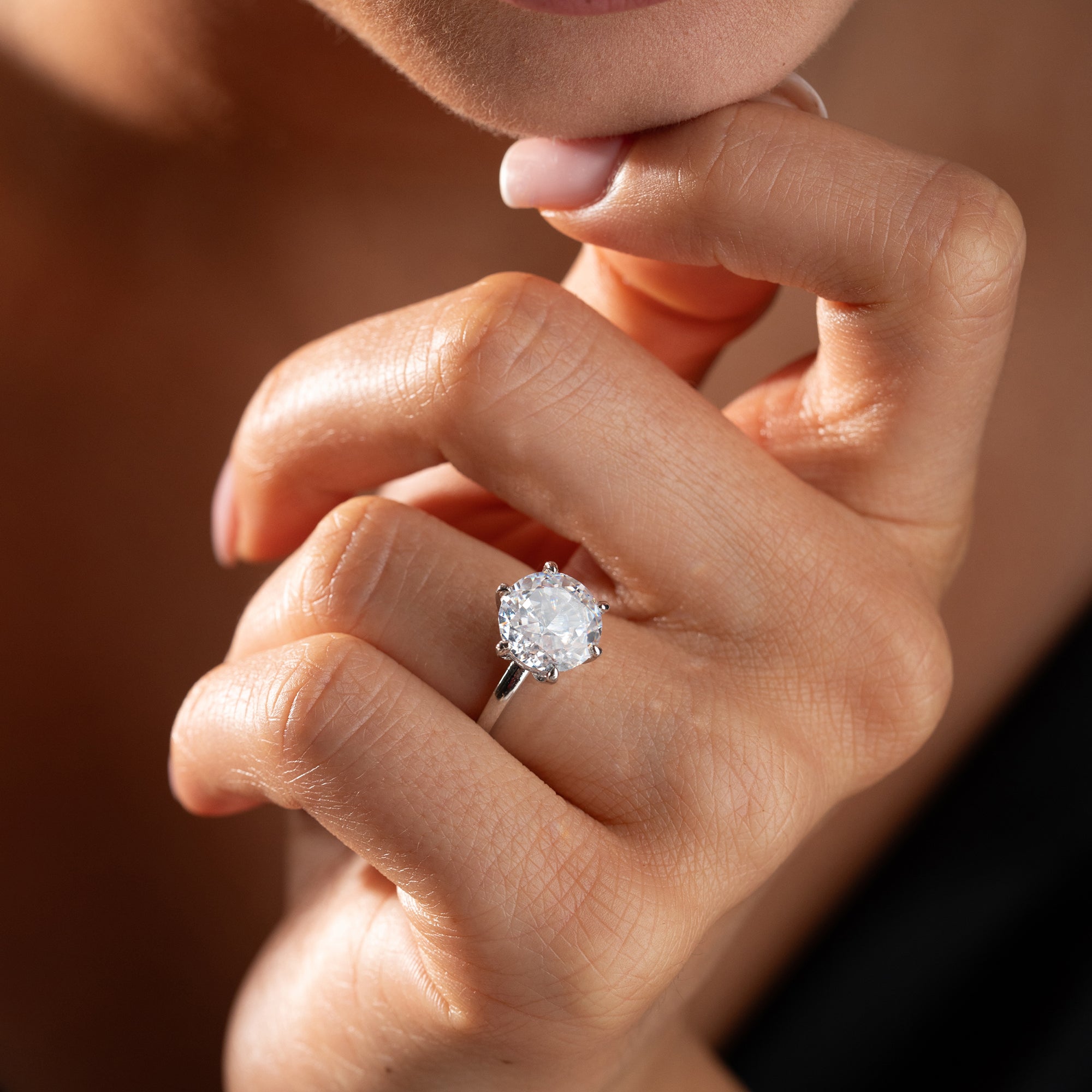 RUNDER STEIN RING | 925 SILBER