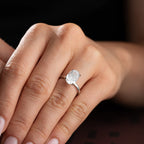 OVALER STEIN RING | 925 SILBER