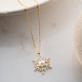 SCHNEEFLOCKE PEARL HALSKETTE| 925 SILBER