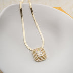 SQUARED BAGUETTE HALSKETTE| 925 SILBER