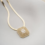 SQUARED BAGUETTE HALSKETTE| 925 SILBER